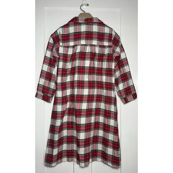 Pottery Barn Kids Holiday Stewart Plaid Flannel Nightgown Kids SIZE 10 - Picture 2 of 11